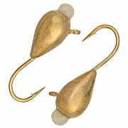 Фото капля с ушком d 3,0 мм, вес 0,44 гр, золото с фосфорной каплей /10 шт/