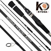 Фото спиннинг kyoda world travel, штекер 4 секции, длина 2,10 м, тест 7-35 гр, carbon t-30