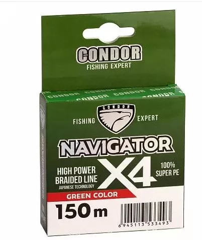 Фото navigator x4 d-0,40 мм, l-150 м, цвет зеленый, разрывная нагрузка 35,00 кг